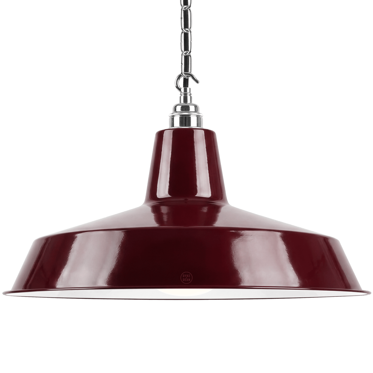 DYKE & DEAN PENDANT LAMPSHADE BURGUNDY WITH HOOK & CHAIN SET - DYKE & DEAN