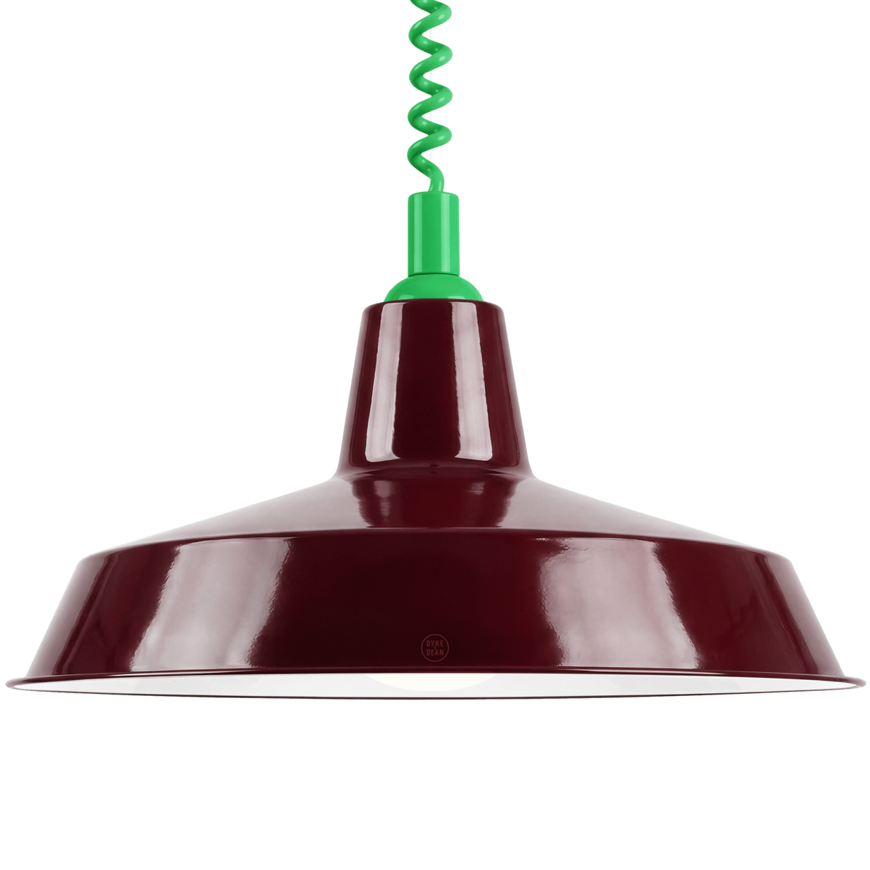 DYKE & DEAN PENDANT LAMPSHADE BURGUNDY WITH RETRACTABLE SPRING - DYKE & DEAN