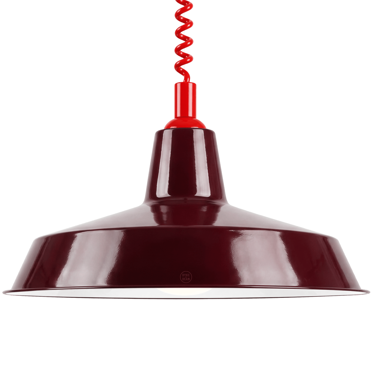 DYKE & DEAN PENDANT LAMPSHADE BURGUNDY WITH RETRACTABLE SPRING - DYKE & DEAN