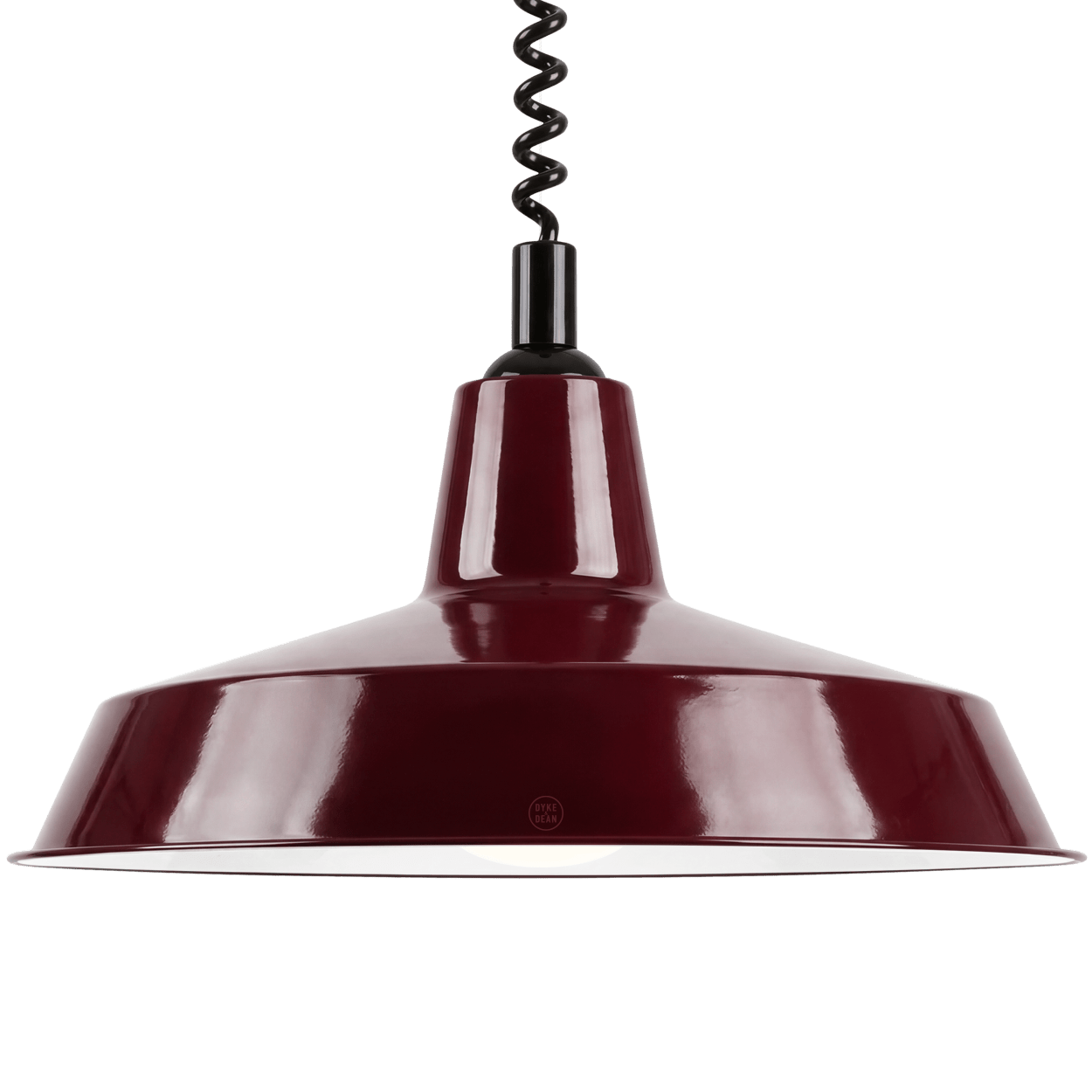 DYKE & DEAN PENDANT LAMPSHADE BURGUNDY WITH RETRACTABLE SPRING - DYKE & DEAN