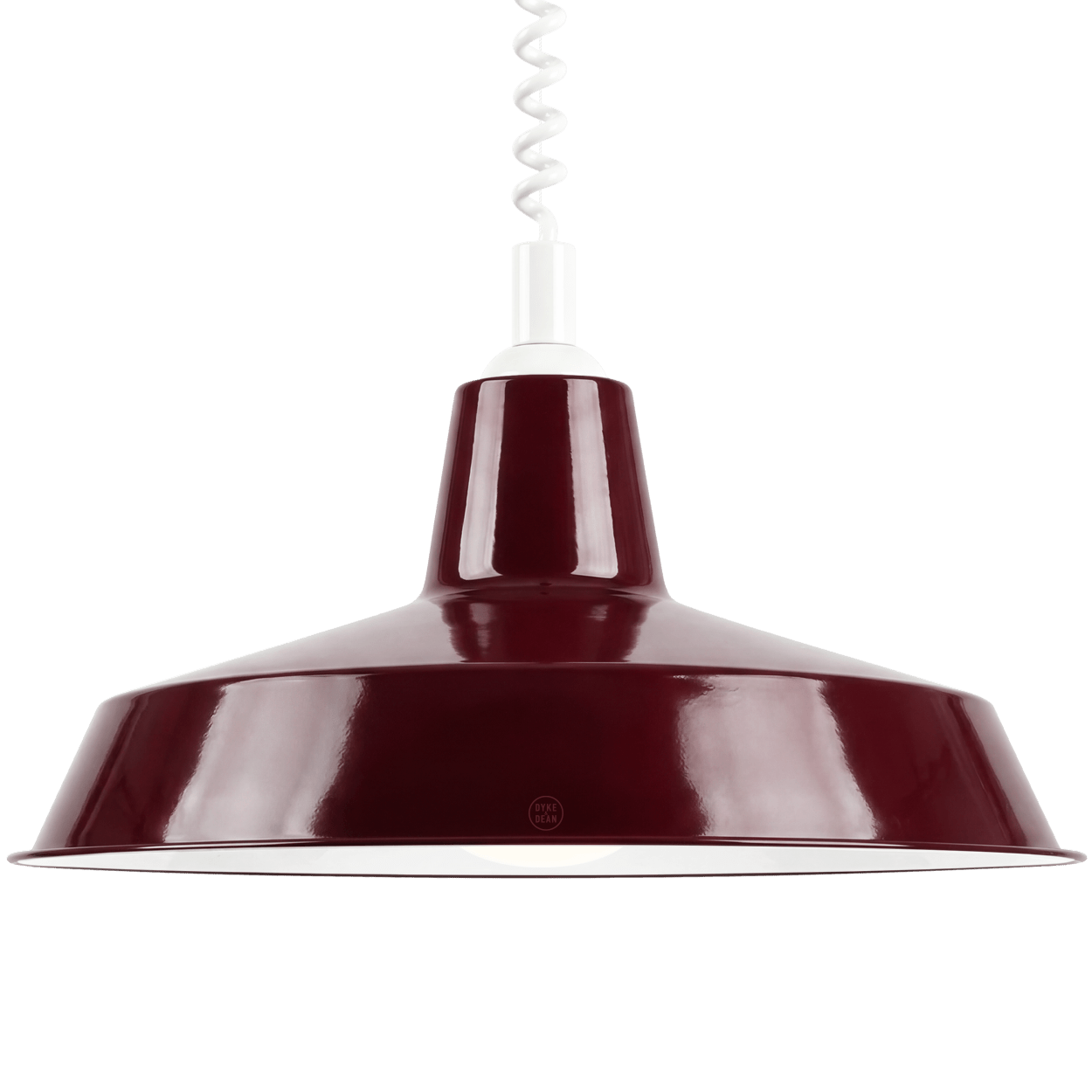 DYKE & DEAN PENDANT LAMPSHADE BURGUNDY WITH RETRACTABLE SPRING - DYKE & DEAN