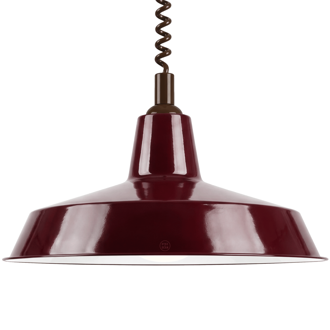 DYKE & DEAN PENDANT LAMPSHADE BURGUNDY WITH RETRACTABLE SPRING - DYKE & DEAN