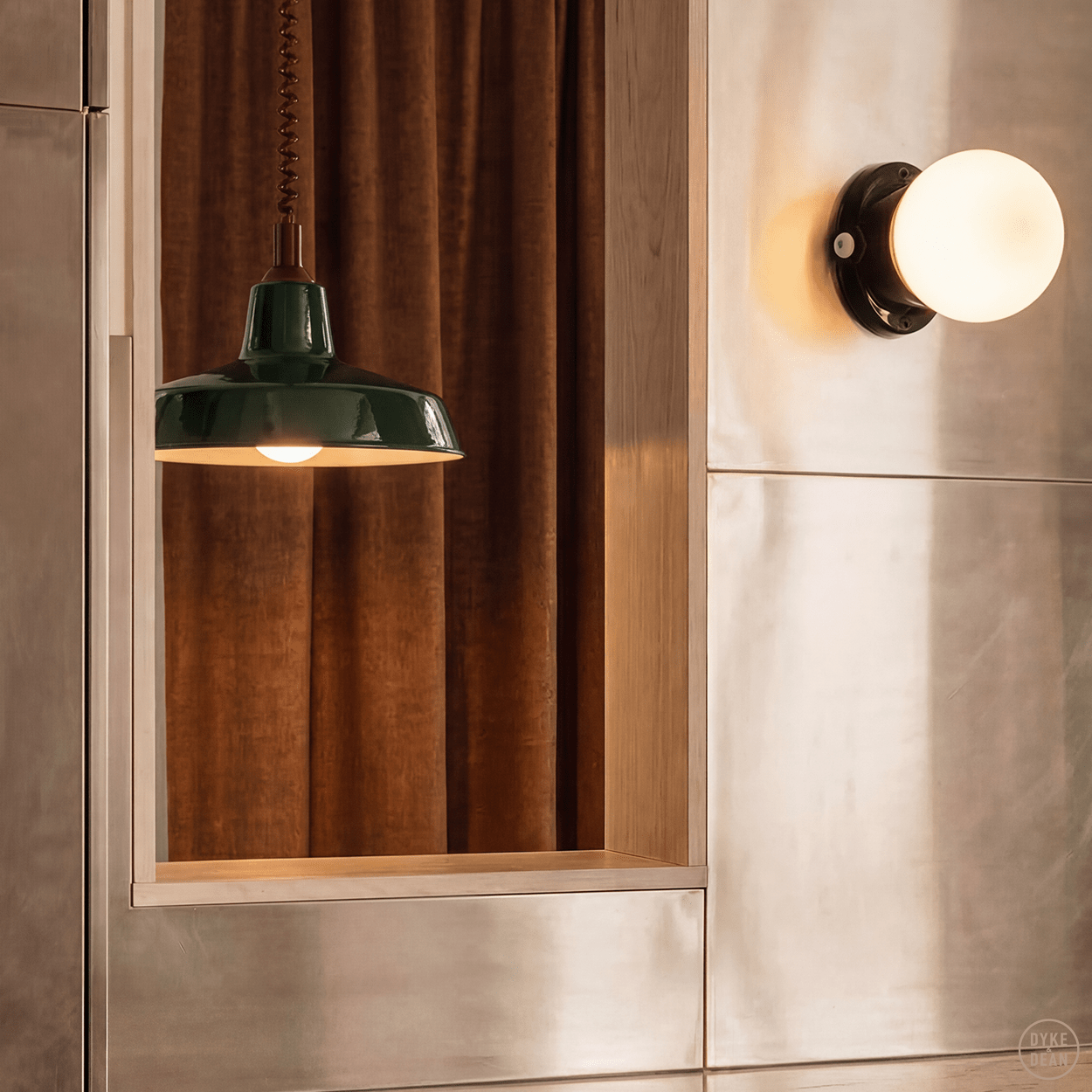 DYKE & DEAN PENDANT LAMPSHADE GREEN - DYKE & DEAN