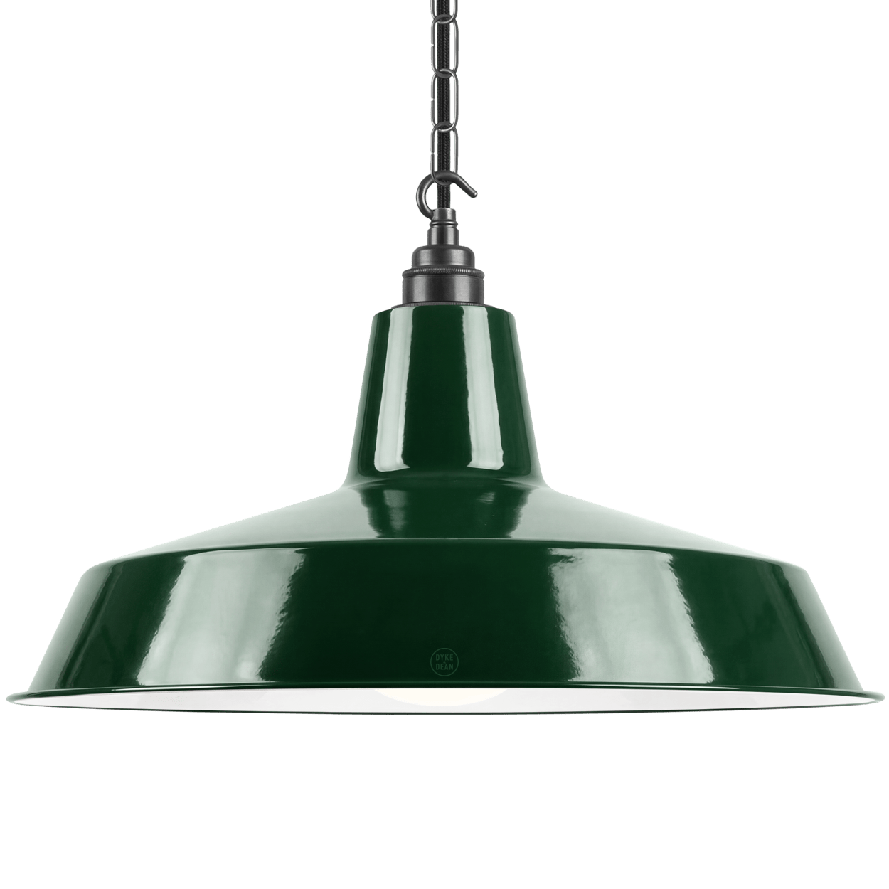 DYKE & DEAN PENDANT LAMPSHADE GREEN WITH HOOK & CHAIN SET - DYKE & DEAN
