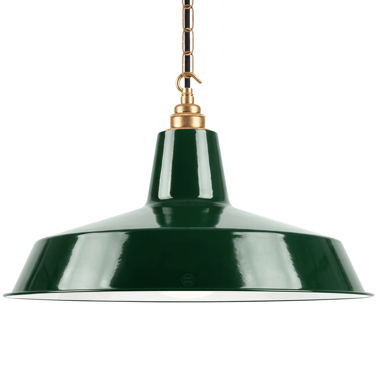 DYKE & DEAN PENDANT LAMPSHADE GREEN WITH HOOK & CHAIN SET - DYKE & DEAN