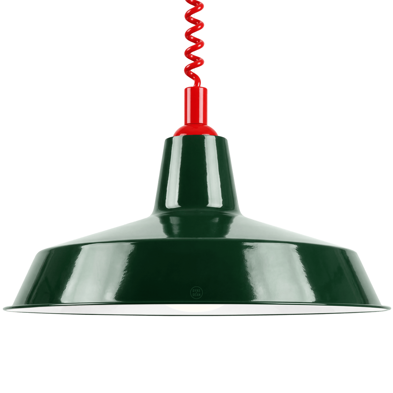 DYKE & DEAN PENDANT LAMPSHADE GREEN WITH RETRACTABLE SPRING - DYKE & DEAN