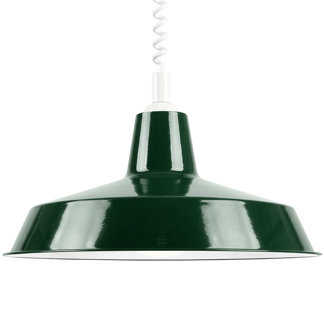 DYKE & DEAN PENDANT LAMPSHADE GREEN WITH RETRACTABLE SPRING - DYKE & DEAN