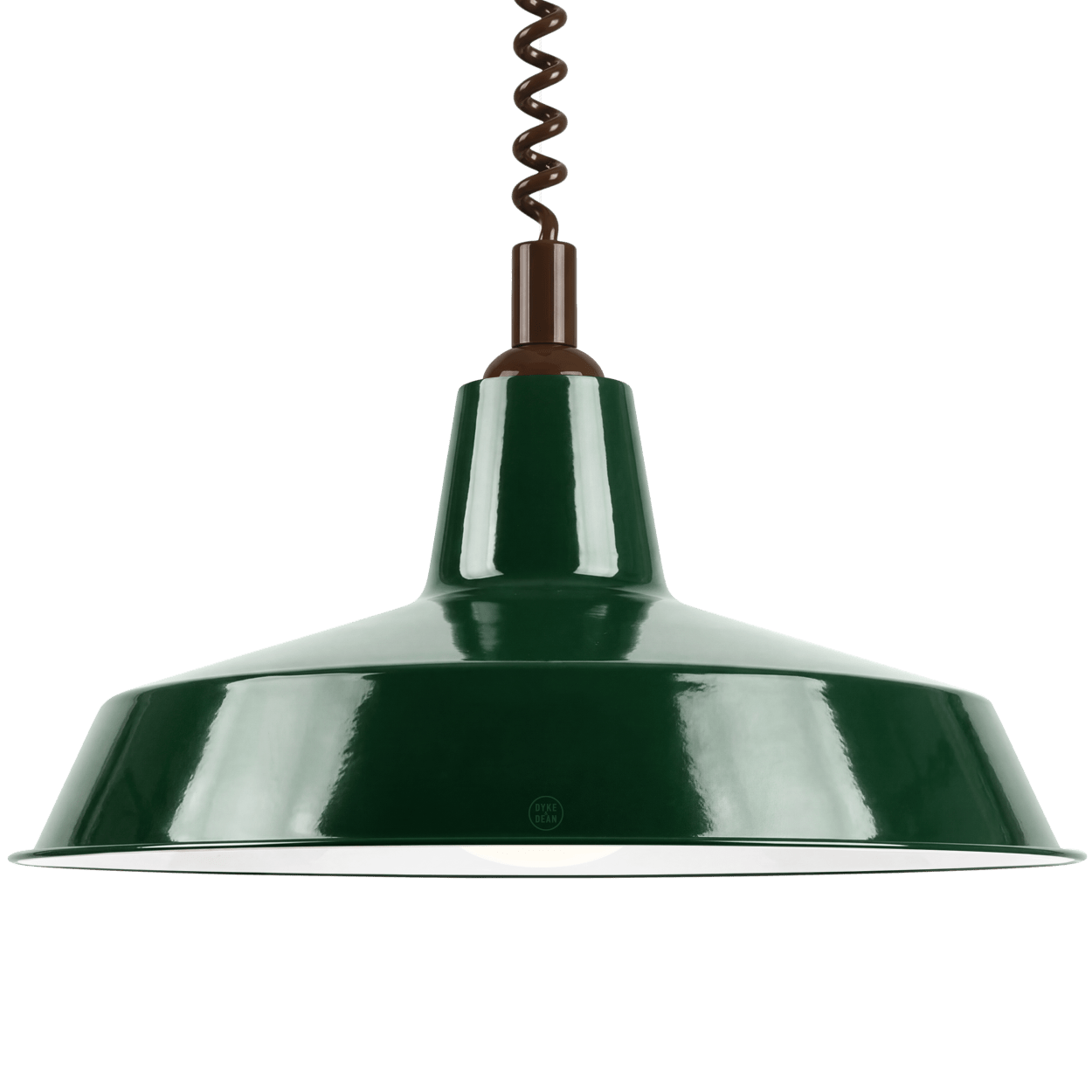 DYKE & DEAN PENDANT LAMPSHADE GREEN WITH RETRACTABLE SPRING - DYKE & DEAN
