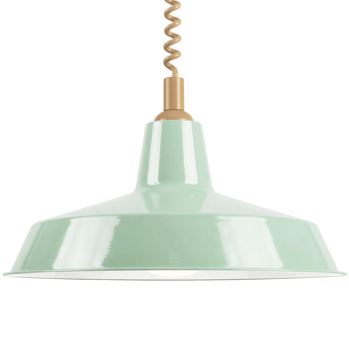 DYKE & DEAN PENDANT LAMPSHADE MINT GREEN WITH RETRACTABLE SPRING - DYKE & DEAN