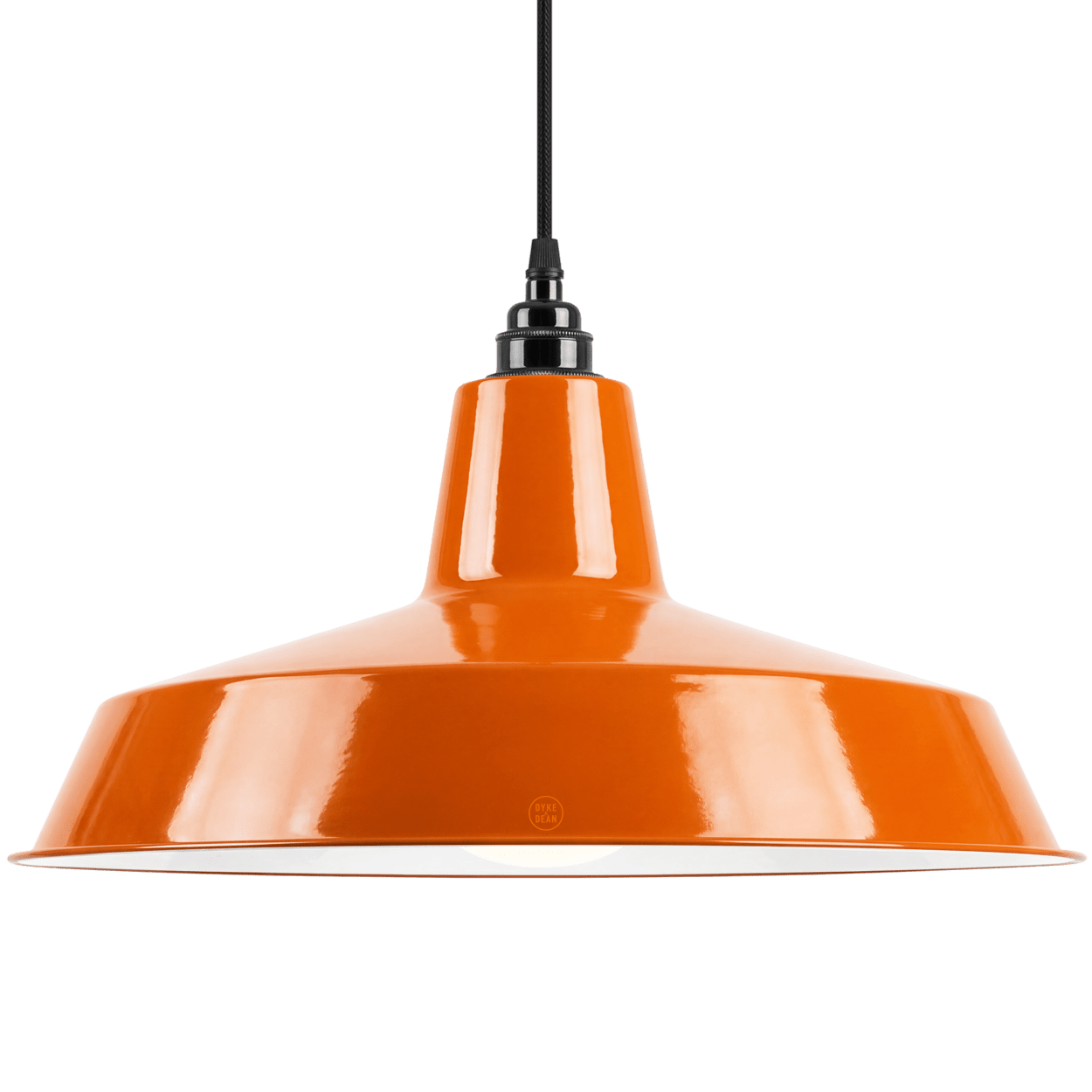 DYKE & DEAN PENDANT LAMPSHADE ORANGE WITH BULB HOLDER - DYKE & DEAN