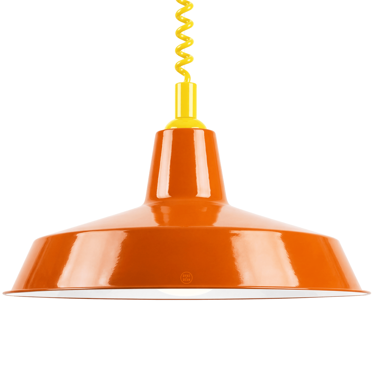 DYKE & DEAN PENDANT LAMPSHADE ORANGE WITH RETRACTABLE SPRING - DYKE & DEAN