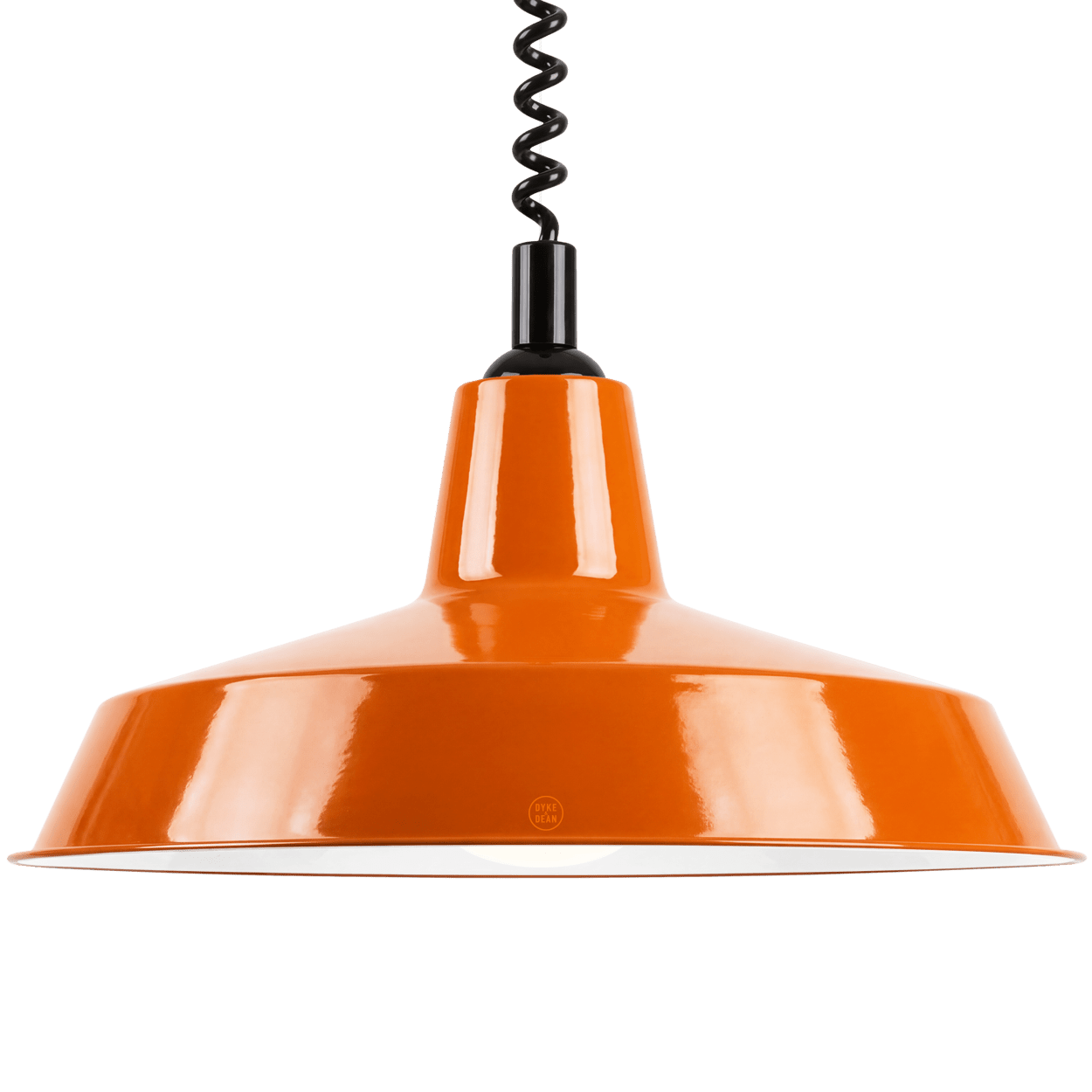 DYKE & DEAN PENDANT LAMPSHADE ORANGE WITH RETRACTABLE SPRING - DYKE & DEAN