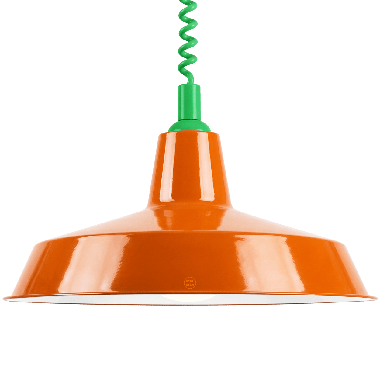 DYKE & DEAN PENDANT LAMPSHADE ORANGE WITH RETRACTABLE SPRING - DYKE & DEAN