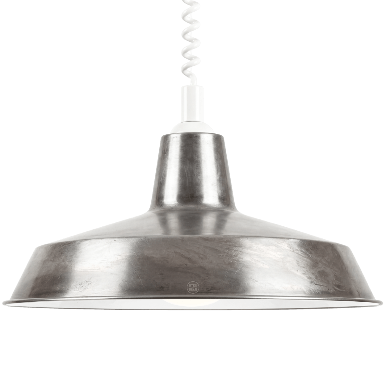 DYKE & DEAN PENDANT LAMPSHADE RAW METAL WITH RETRACTABLE SPRING - DYKE & DEAN