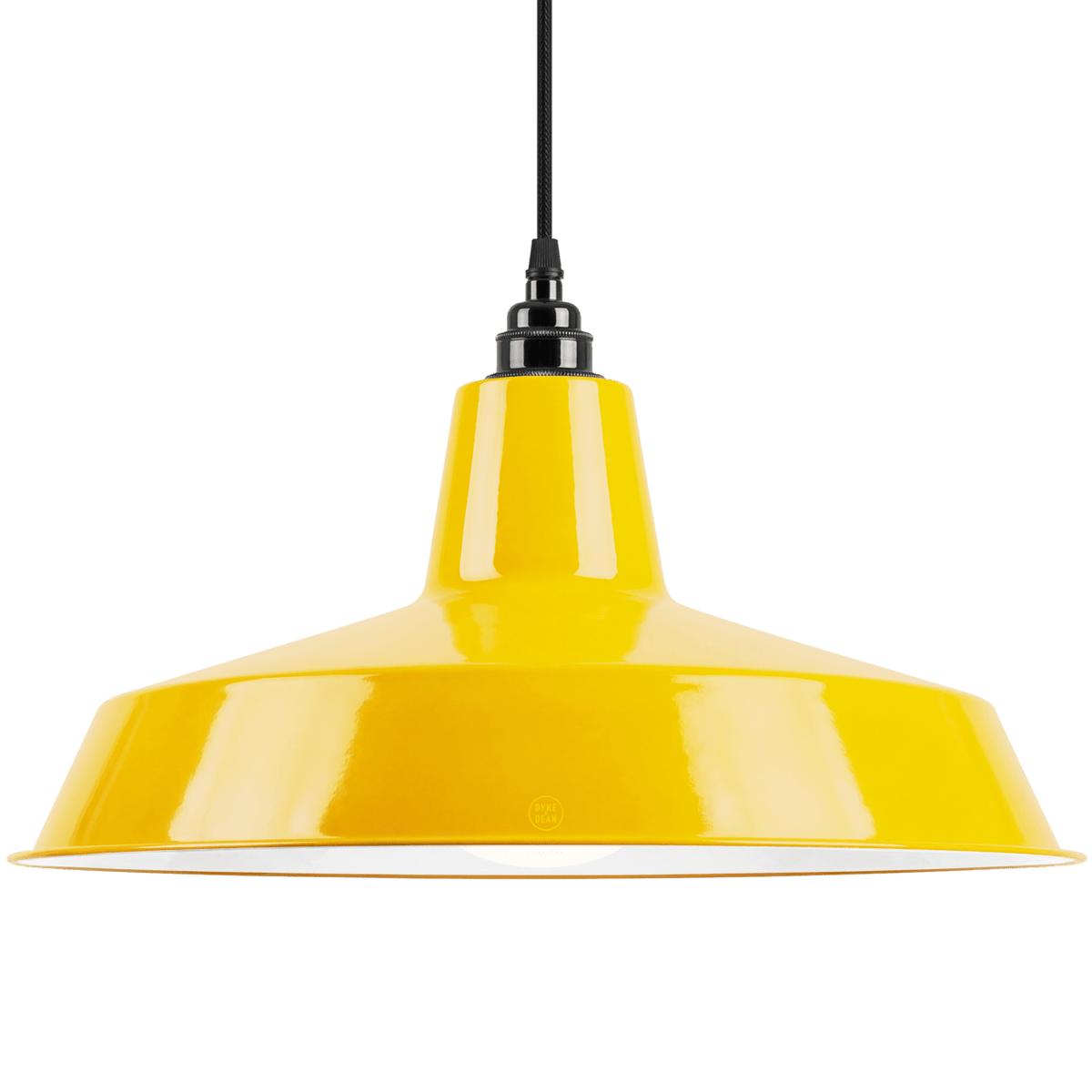 Dyke & Dean pendant lampshade Yellow with bulb holder - DYKE & DEAN