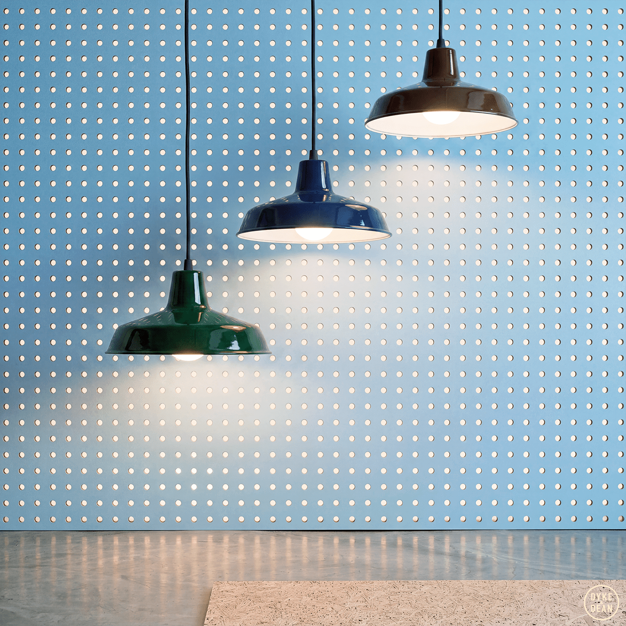 DYKE & DEAN SMALL PENDANT LAMPSHADE GREEN - DYKE & DEAN
