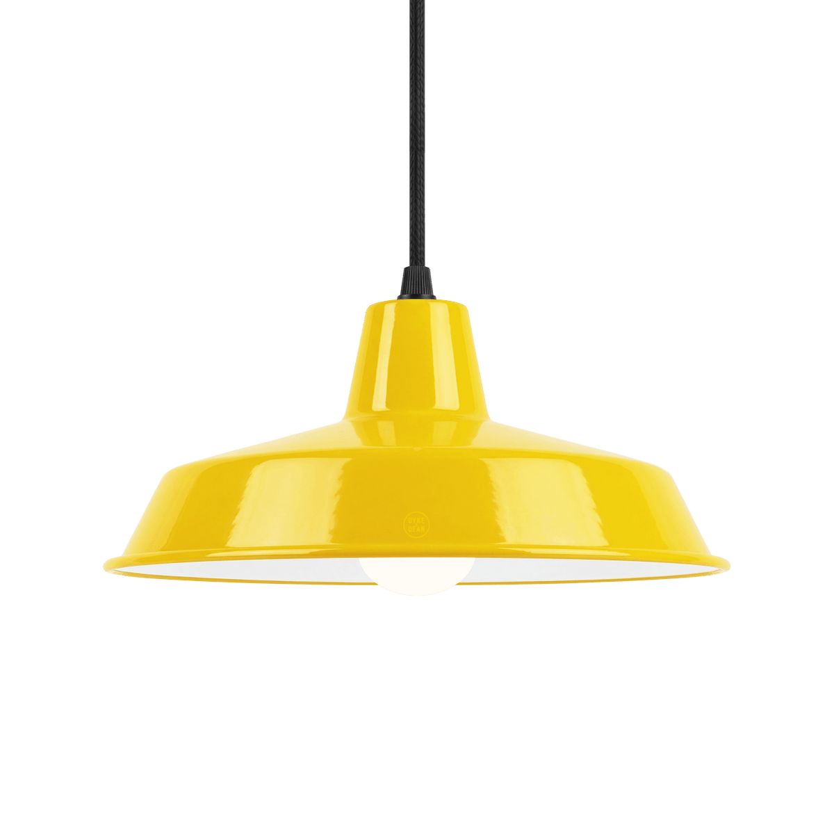 DYKE & DEAN SMALL PENDANT LAMPSHADE YELLOW E27 BULB HOLDER - DYKE & DEAN