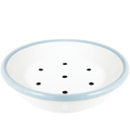 ENAMEL SOAP DISH WHITE & BLUE - DYKE & DEAN