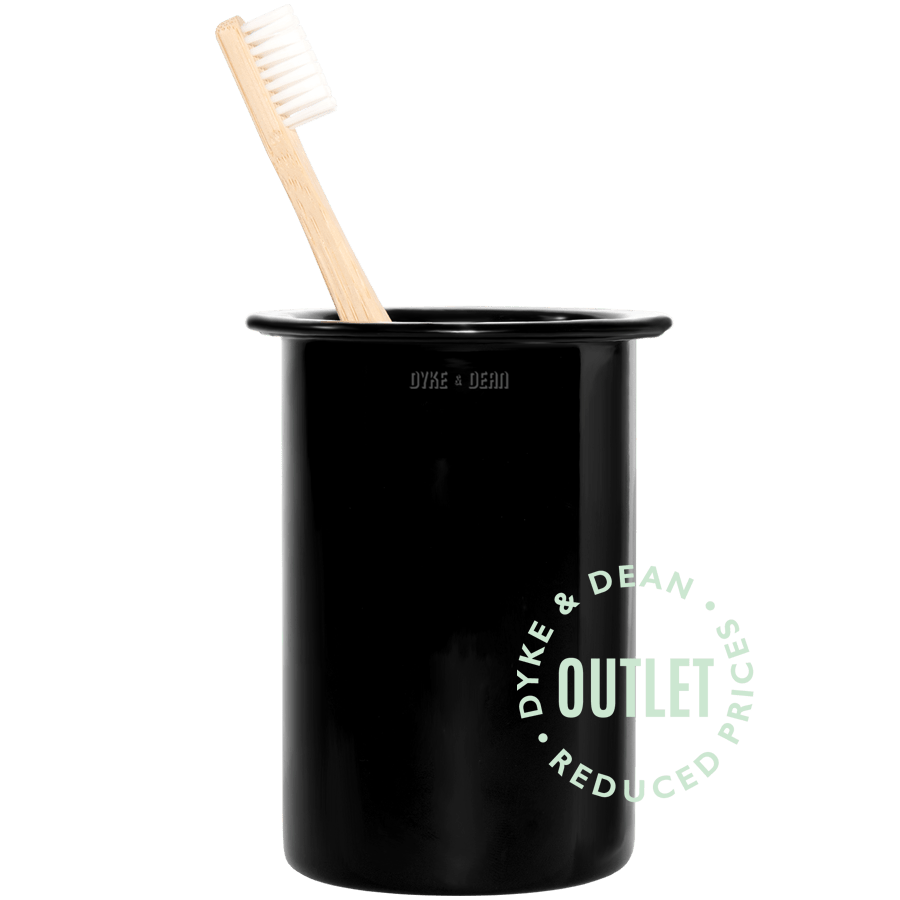 ENAMEL TOOTHBRUSH HOLDER BLACK OUTLET - DYKE & DEAN