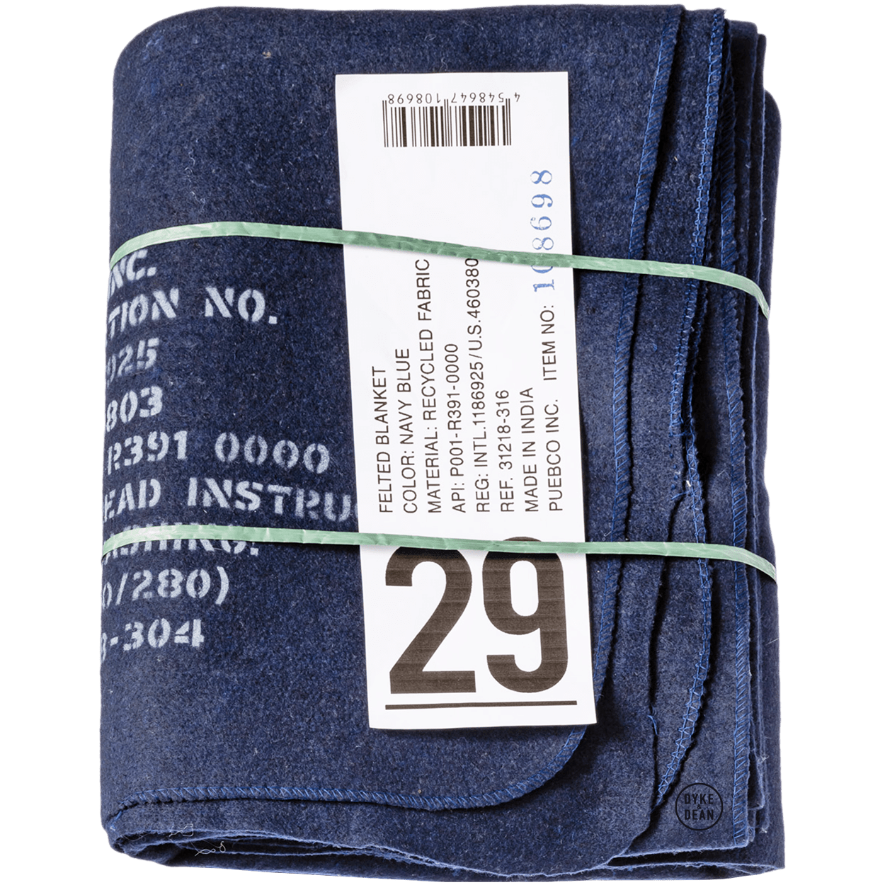 FELTED RECYCLED NAVY BLANKET - DYKE & DEAN