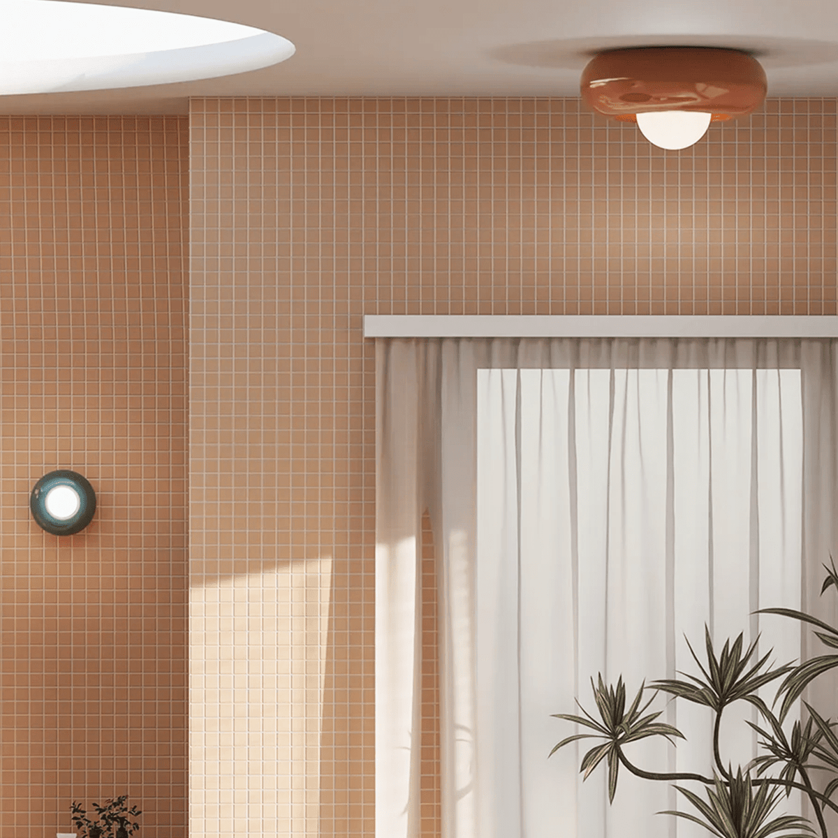 FERROLUCE BUMBUM CERAMIC DISC SCONCE WALL LIGHT LARGE - DYKE & DEAN