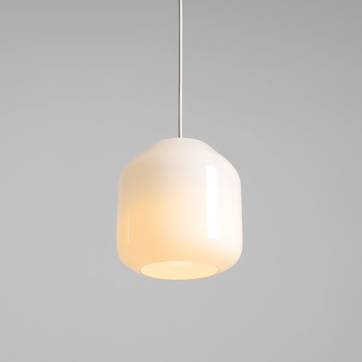 FLASK COTTON WHITE GLASS PENDANT LIGHT MEDIUM - DYKE & DEAN