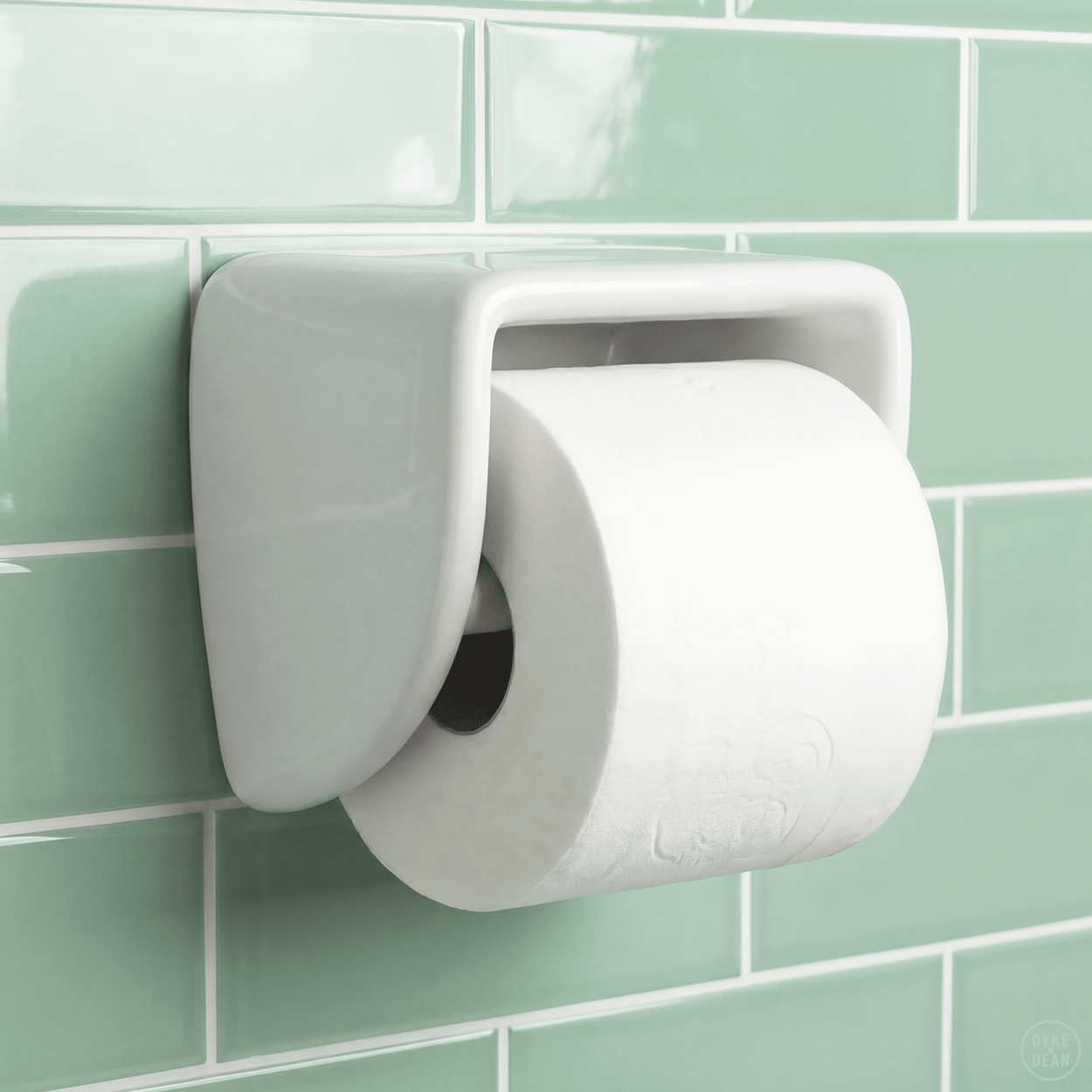 FLAT TOP PORCELAIN TOILET PAPER HOLDER - DYKE & DEAN