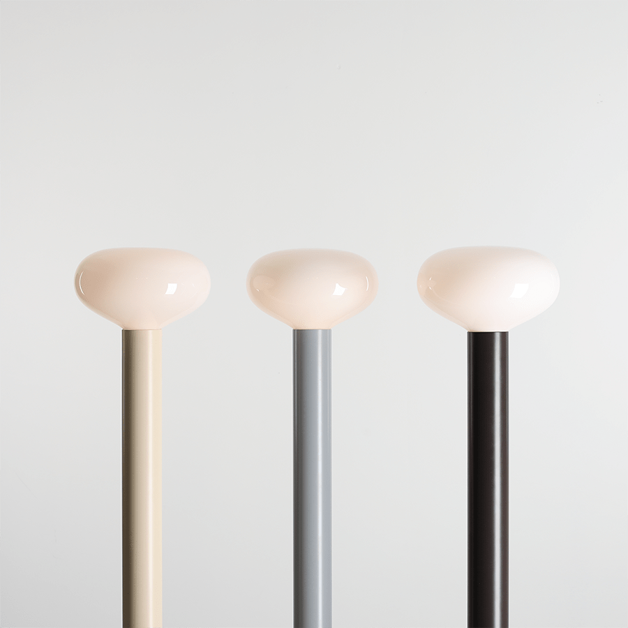 FLO OPAL GLASS ORB FLOOR LIGHT MOKKA - DYKE & DEAN