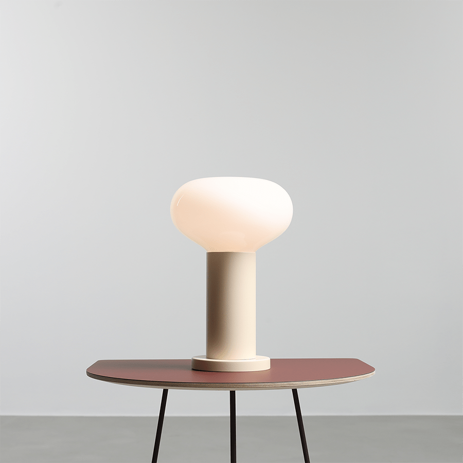 FLO OPAL GLASS ORB SMALL TABLE LIGHT CREAM - DYKE & DEAN