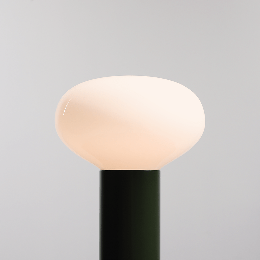 FLO OPAL GLASS ORB SMALL TABLE LIGHT MOSS GREEN - DYKE & DEAN