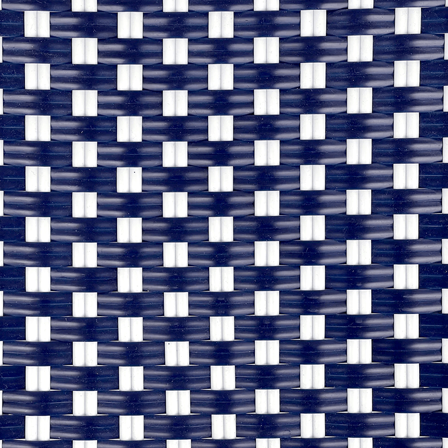 FRENCH BISTRO RATTAN CHAIR POLKA DOT ARMS NAVY - DYKE & DEAN