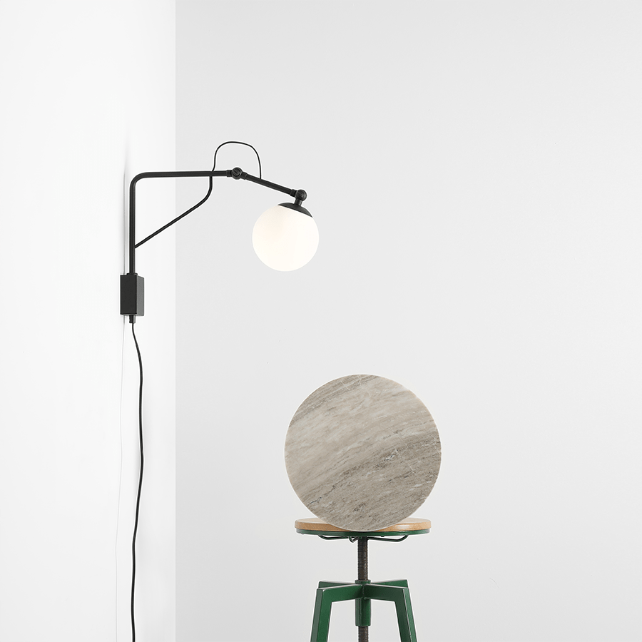 FUNCTIONAL ADJUSTABLE WALL ARM LIGHT BLACK - DYKE & DEAN