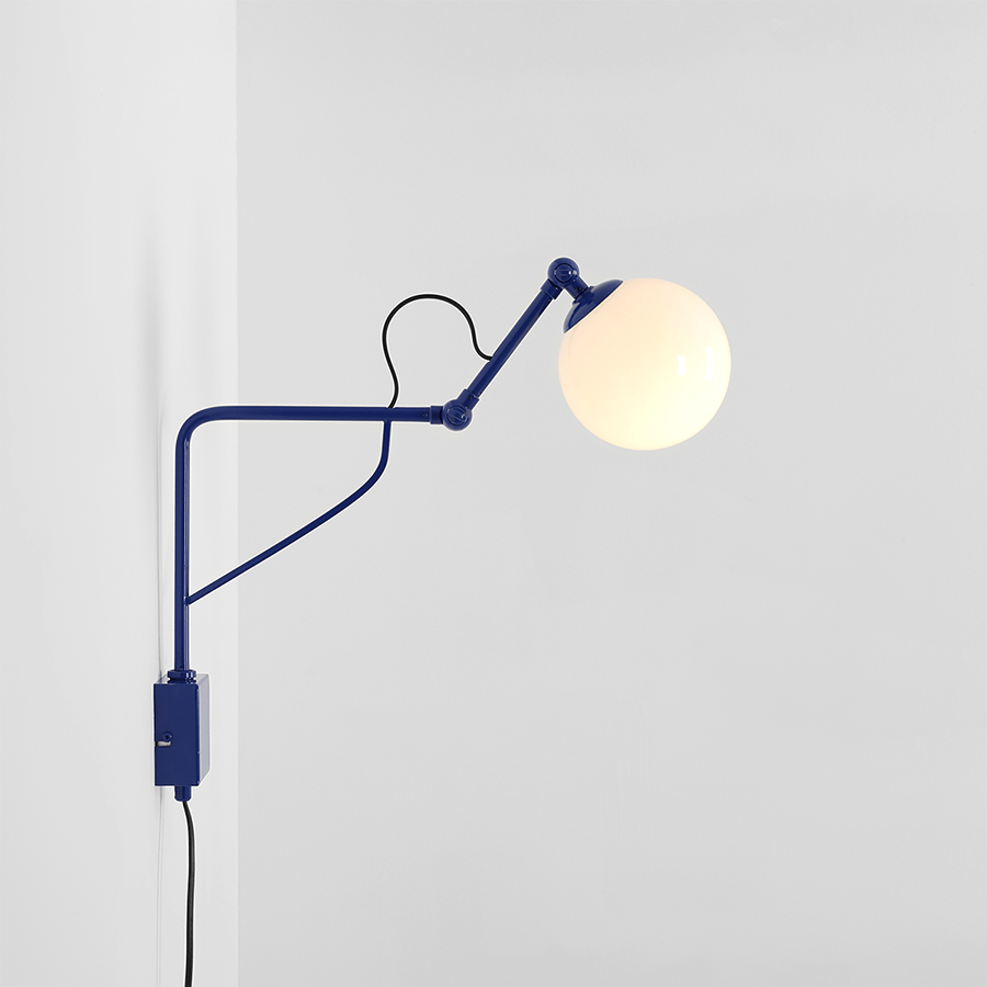 FUNCTIONAL ADJUSTABLE WALL ARM LIGHT COBALT - DYKE & DEAN