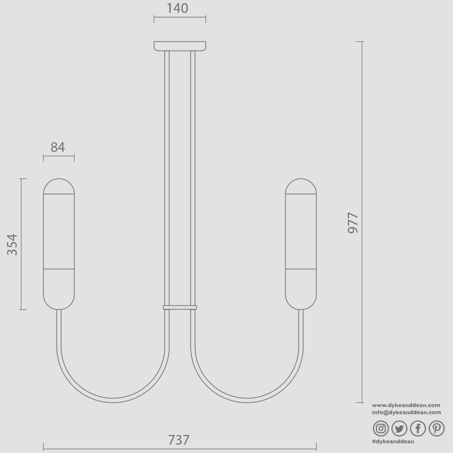 FUNSUI CHANDELIER FIXED CEILING LIGHT NAVY BLUE - DYKE & DEAN