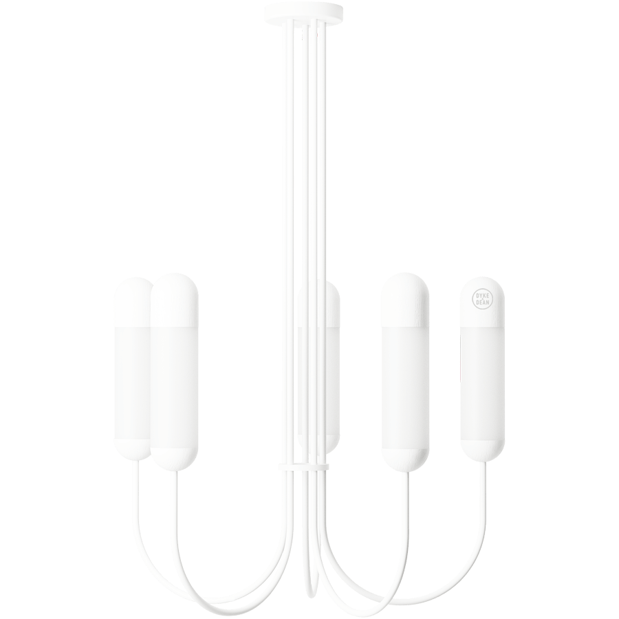 FUNSUI CHANDELIER FIXED CEILING LIGHT WHITE - DYKE & DEAN