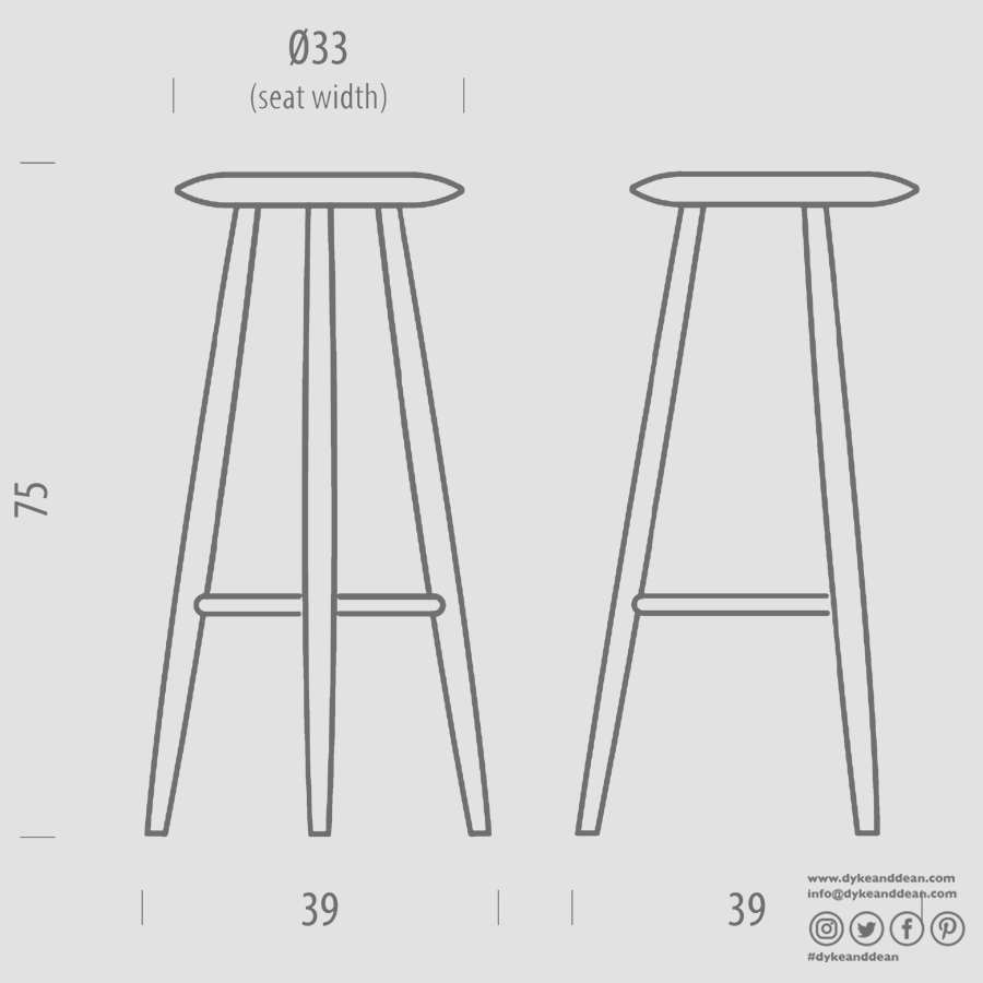 GAZZDA BLANC BAR STOOL TALL - DYKE & DEAN