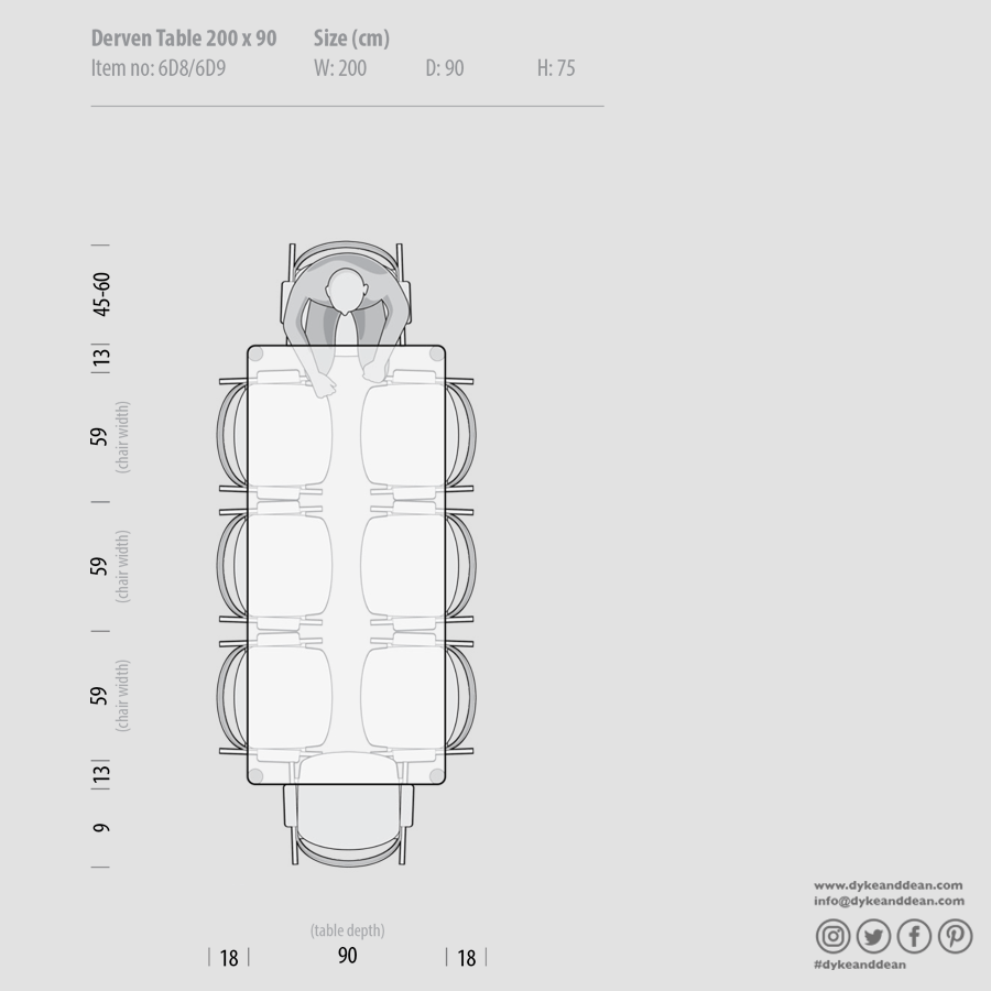 GAZZDA DERVEN TABLE OAK 200X90 - DYKE & DEAN