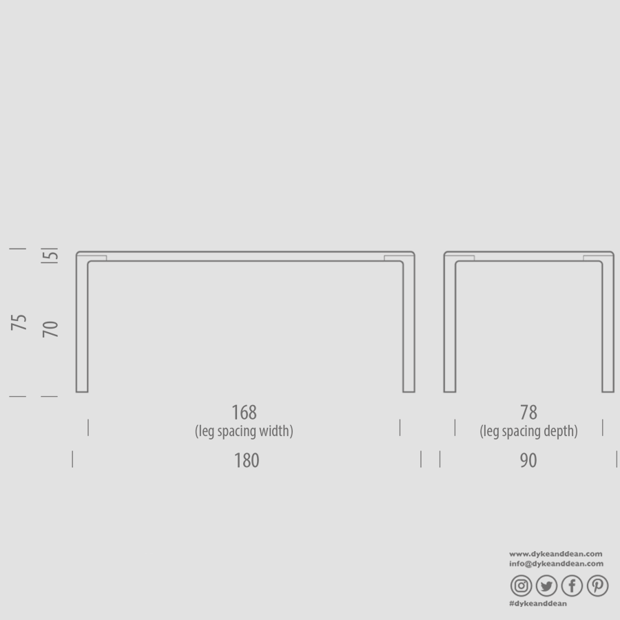 GAZZDA DERVEN TABLE WALNUT 180X90 - DYKE & DEAN