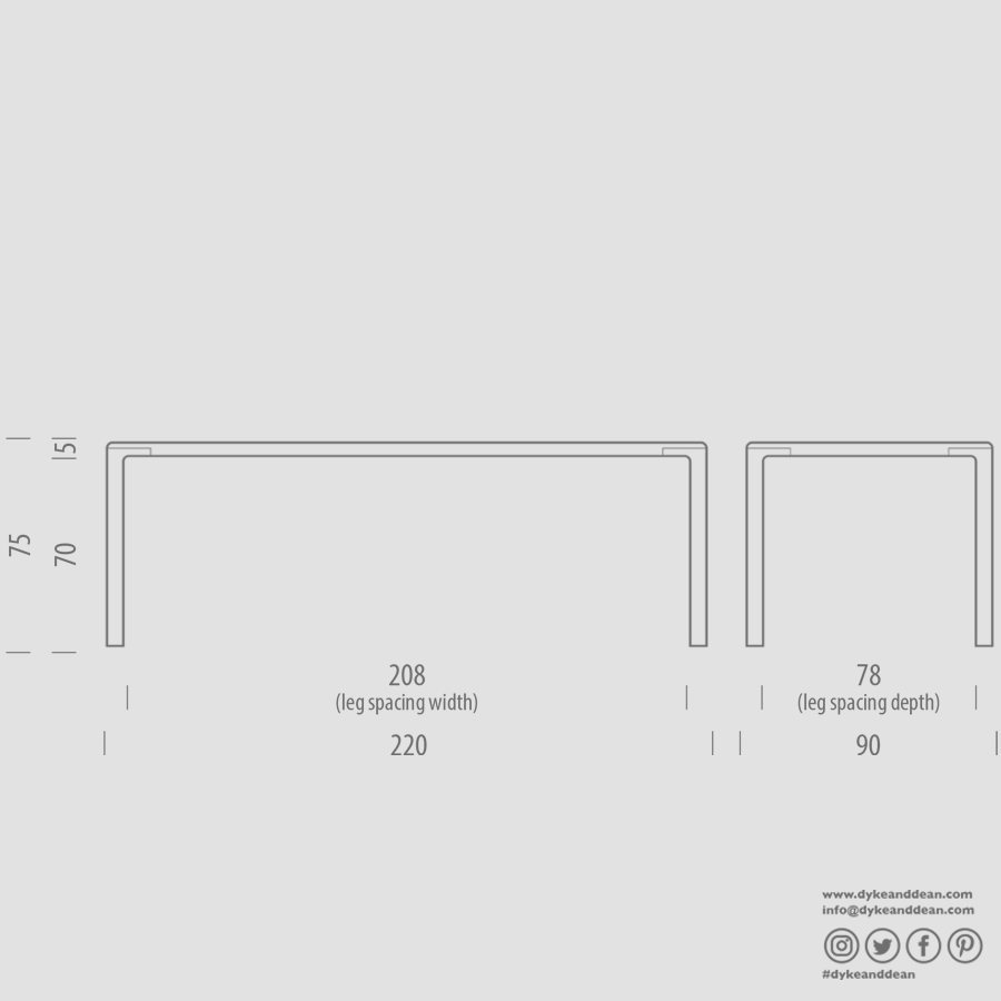 GAZZDA DERVEN TABLE WALNUT 220X90 - DYKE & DEAN
