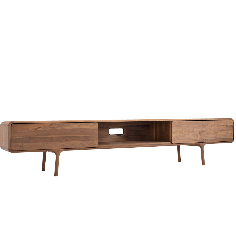 GAZZDA FAWN LOW SIDE BOARD WALNUT 2 DRAWERS - DYKE & DEAN