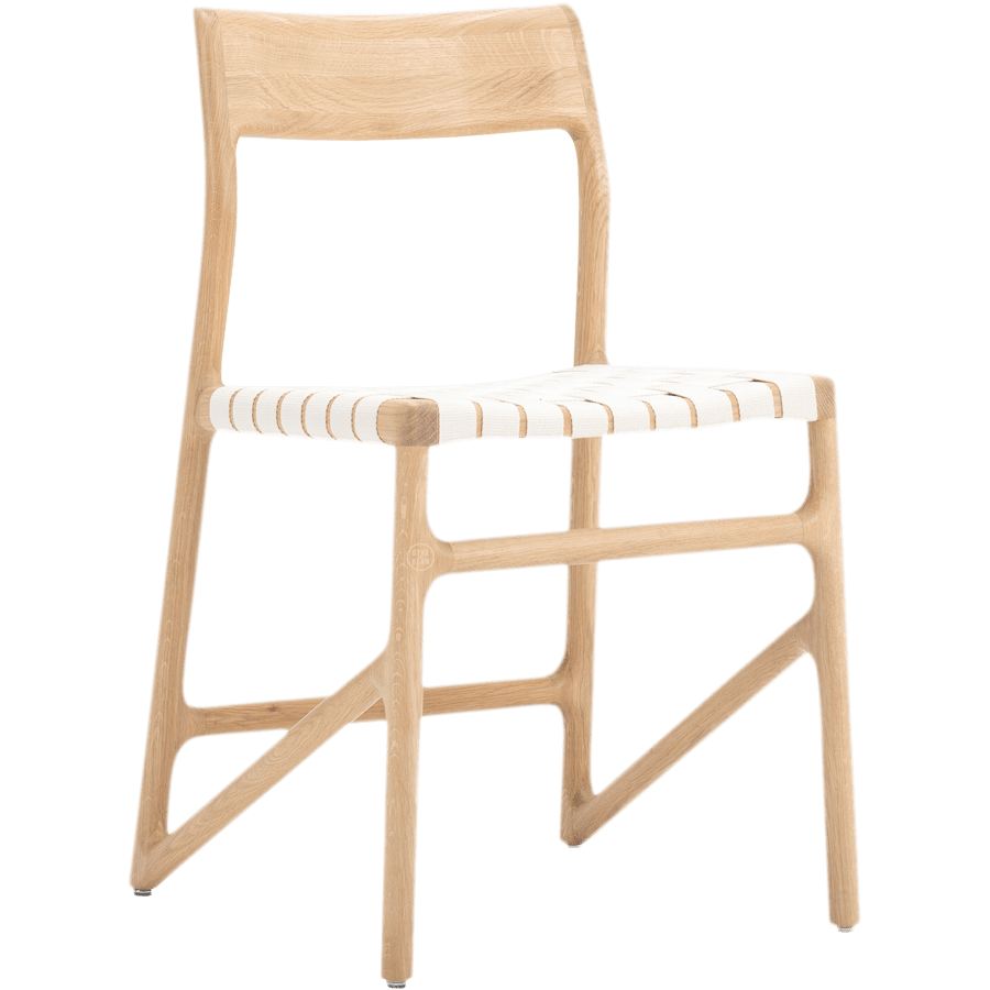 GAZZDA FAWN WHITE FABRIC CHAIR OAK - DYKE & DEAN