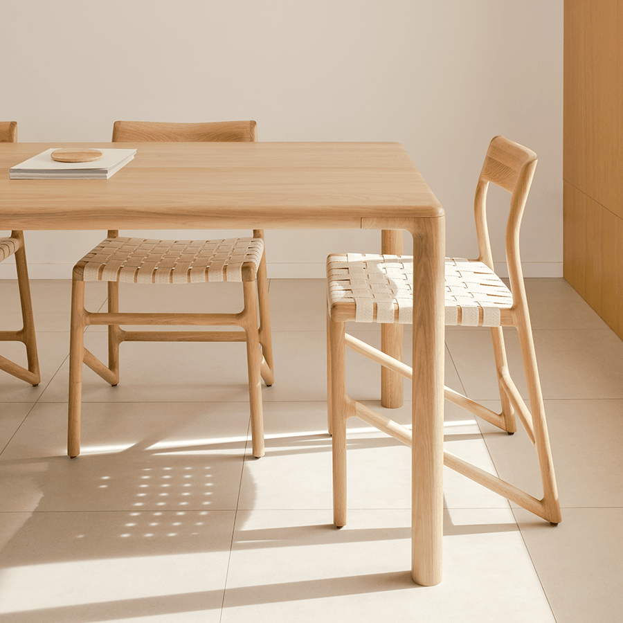 GAZZDA FAWN WHITE FABRIC CHAIR OAK - DYKE & DEAN