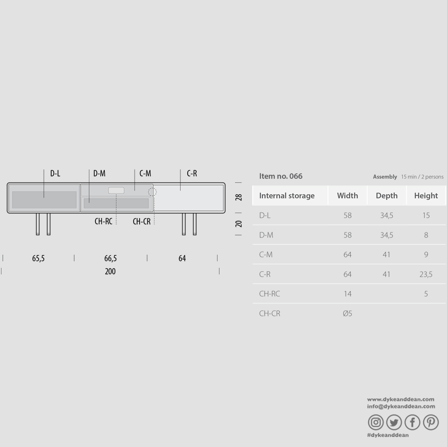 GAZZDA FINA SIDE BOARD WHITE OAK 200 - DYKE & DEAN