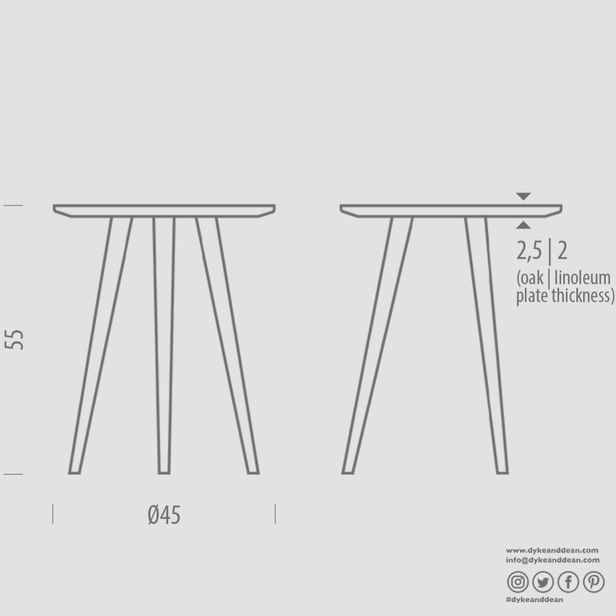 GAZZDA ROUND ARP TABLE WHITE OAK 45CM - DYKE & DEAN