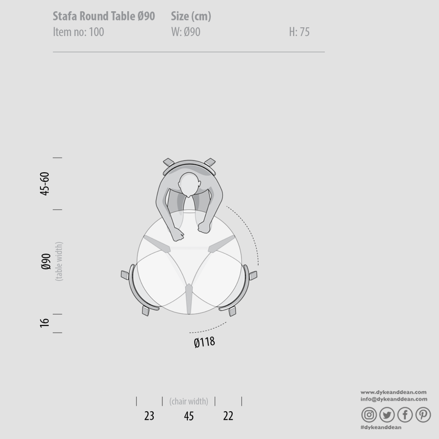 GAZZDA ROUND STAFA TABLE NATURAL OAK 90CM - DYKE & DEAN