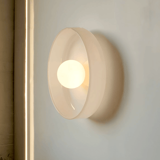 GLASS DISC WALL LIGHT OPAL 250mm - DYKE & DEAN