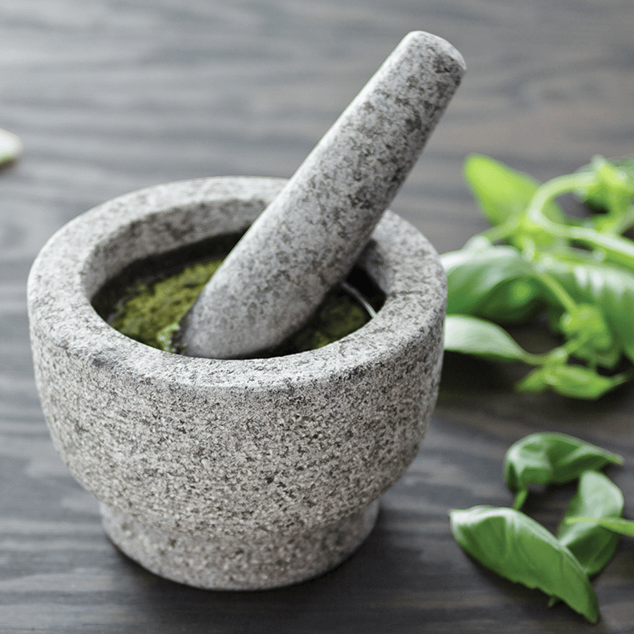 GREY GRANITE MORTAR & PESTLE - DYKE & DEAN