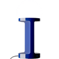 HABEA CERAMIC TABLE LIGHT OPAL GLASS BLUE - DYKE & DEAN