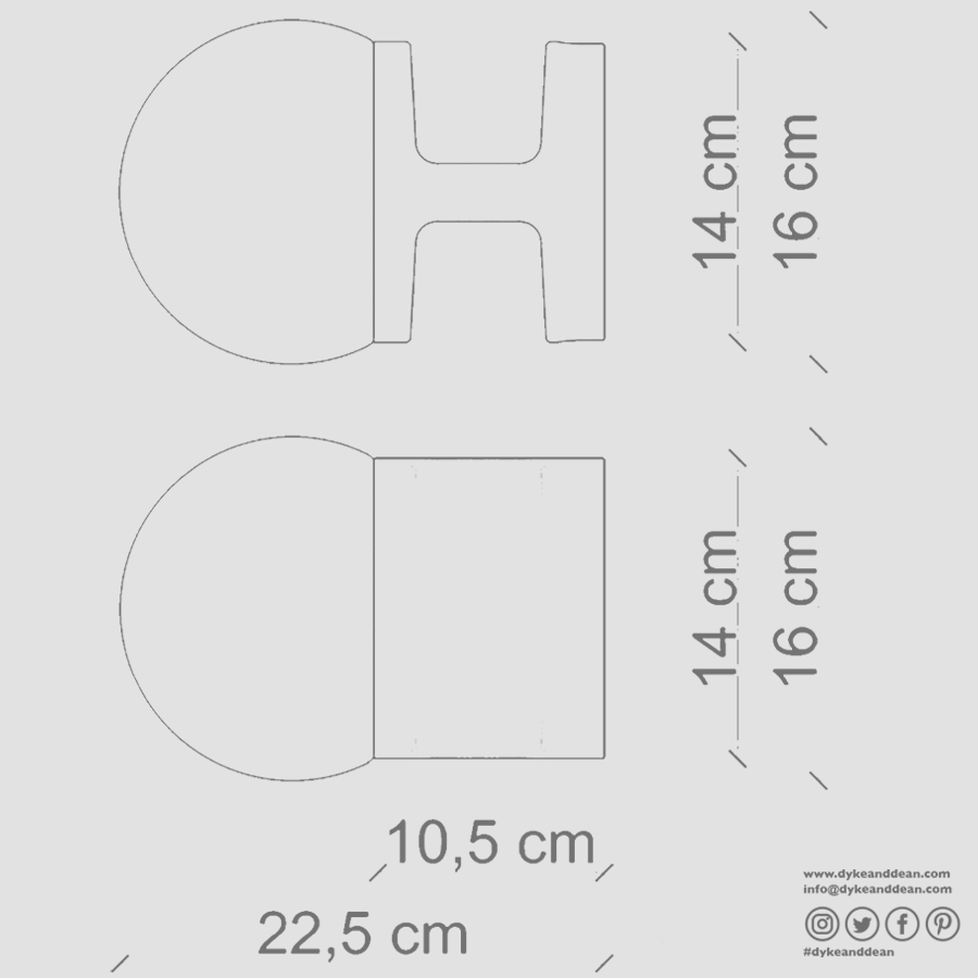 HABEA CERAMIC WALL SCONCE LIGHT OPAL GLASS - DYKE & DEAN