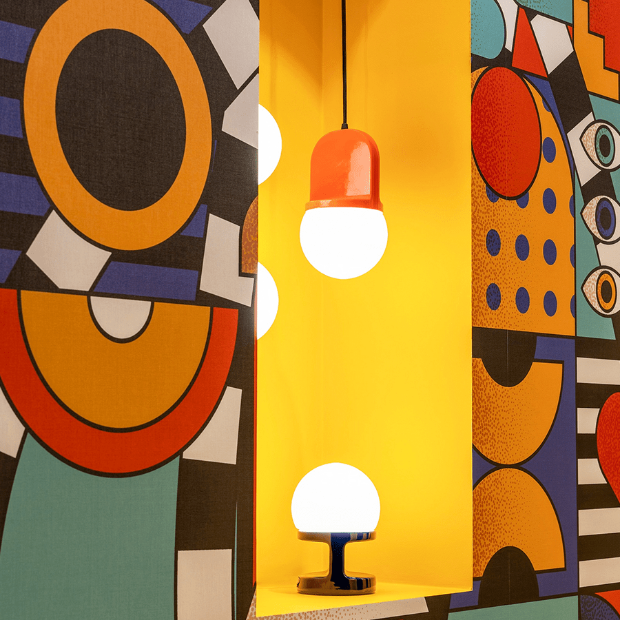 HABEA SMALL CERAMIC TABLE LIGHT OPAL GLASS - DYKE & DEAN